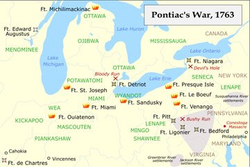 Pontiac rebellion map